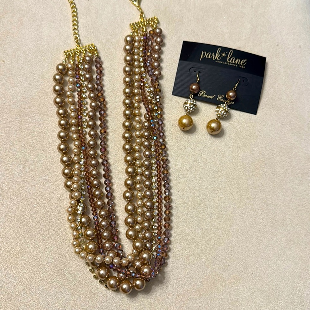 6 Strand Necklace, earrings